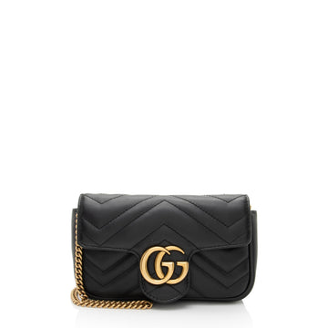 Gucci Matelasse Leather GG Marmont Super Mini Flap Bag