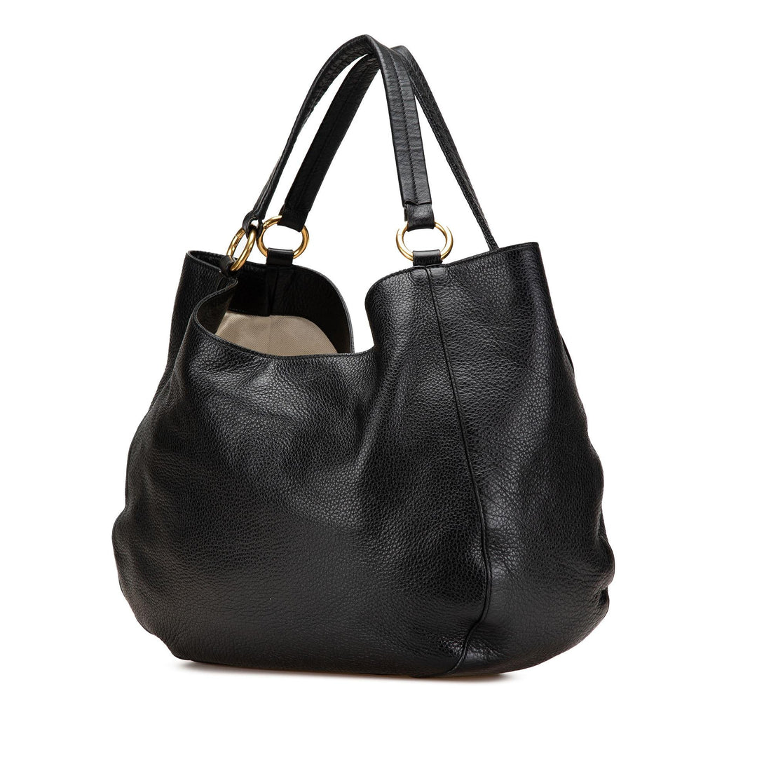 Gucci Medium Pebbled Calfskin Twill Tote