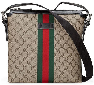 GUCCI CS Supreme Canvas Web Flat Messenger Bag