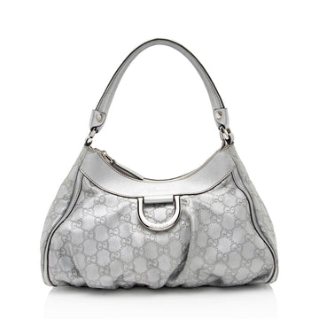 Gucci Metallic Guccissima Leather D Ring Small Hobo (SHF-KWHGdg)