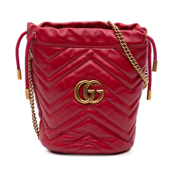 Gucci Small GG Marmont Matelasse Leather Bucket Bag
