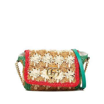Gucci Small Raffia GG Marmont Crossbody