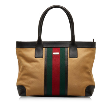 Gucci Web Canvas Tote Bag (SHG-qyC5YN)