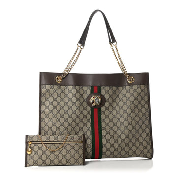 GUCCI CS SUPREME MONOGRAM RAJAH CHAIN TOTE