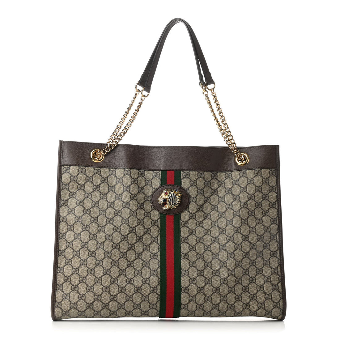 GUCCI CS SUPREME MONOGRAM RAJAH CHAIN TOTE