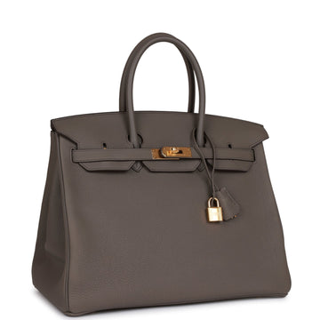 Hermes Birkin 35 Etain Togo Gold Hardware