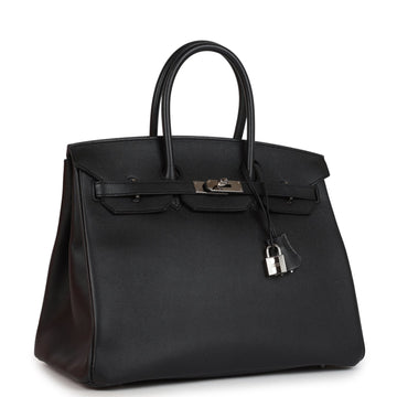 Hermes Birkin 35 Black Epsom Palladium Hardware