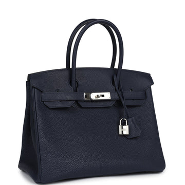 Hermes Birkin 30 Bleu Nuit Togo Palladium Hardware