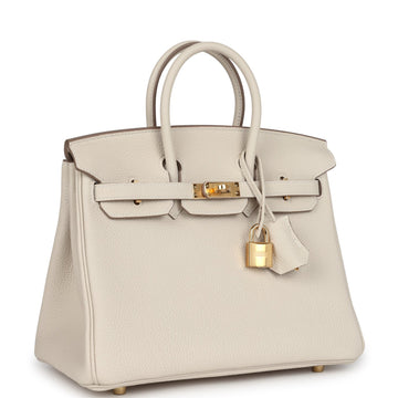Hermes Birkin 25 Craie Togo Gold Hardware