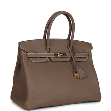 New Hermes Birkin 35 Etoupe Togo Gold Hardware