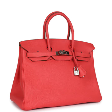 Hermes Birkin 35 Rose Jaipur Clemence Palladium Hardware