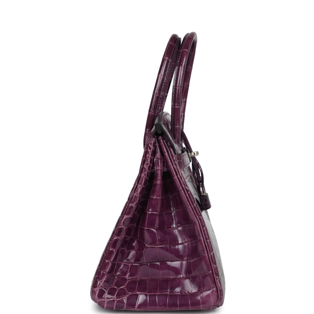 Hermes Birkin 30 Amethyst Shiny Niloticus Crocodile Palladium Hardware