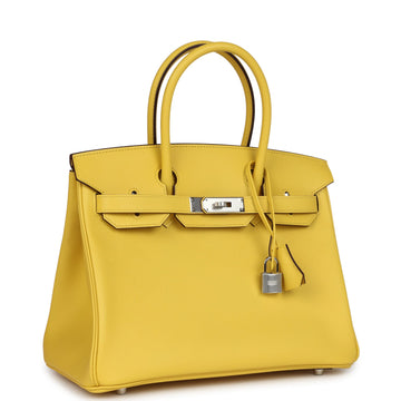 Hermes Birkin 30 Jaune de Naples Epsom Palladium Hardware