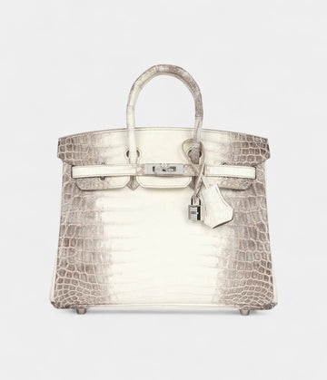 Hermès Birkin 25 Himalaya Niloticus Crocodile Diamond Encrusted Palladium Hardware