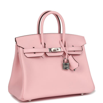 Hermes Birkin 25 Rose Sakura Swift Palladium Hardware