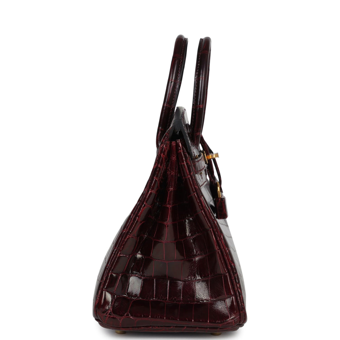 Hermes Birkin 25 Bordeaux Shiny Niloticus Crocodile Gold Hardware