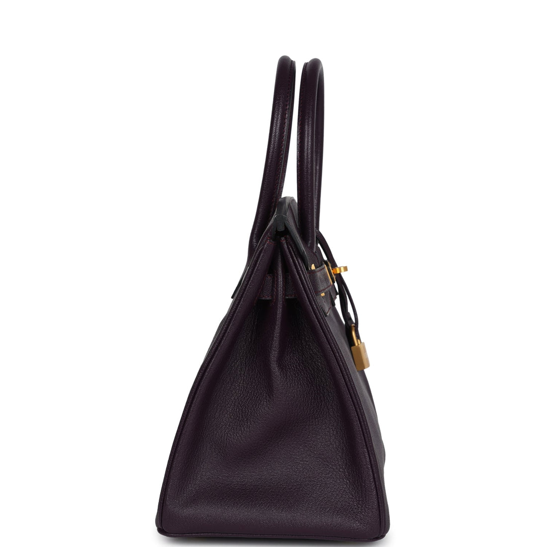 Hermes Special Order (HSS) Birkin 30 Raisin Verso Chevre Brushed Gold Hardware