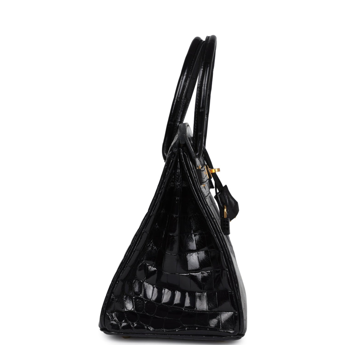 Hermes Birkin 30 Black Shiny Crocodile Niloticus Gold Hardware