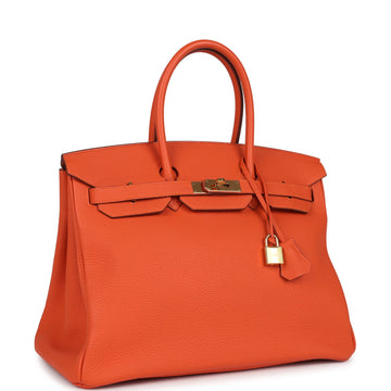 Hermes Birkin 35 Feu Togo Gold Hardware