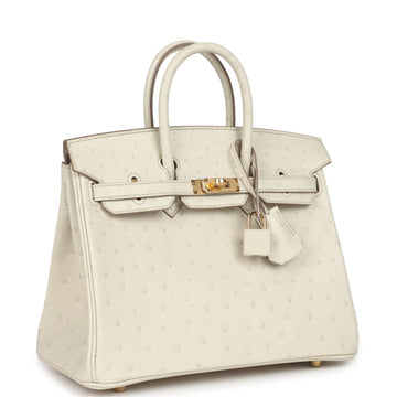 Hermes Birkin 25 Beton Ostrich Gold Hardware