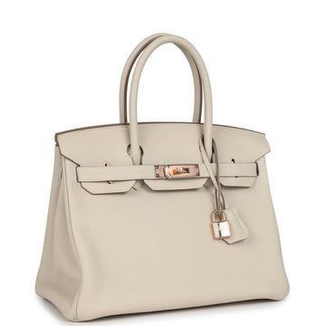 Hermes Birkin 30 Craie Togo Rose Gold Hardware