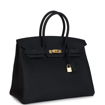 Hermes Birkin 35 Black Togo Gold Hardware