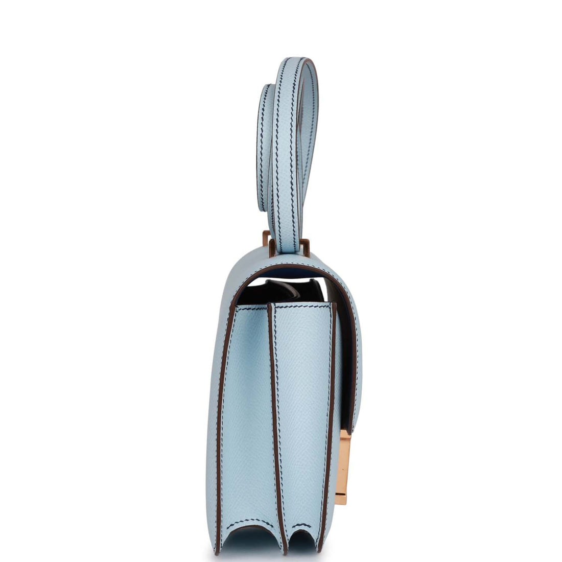 Hermes Special Order (HSS) Constance 18 Bleu Brume Verso Epsom Rose Gold Hardware