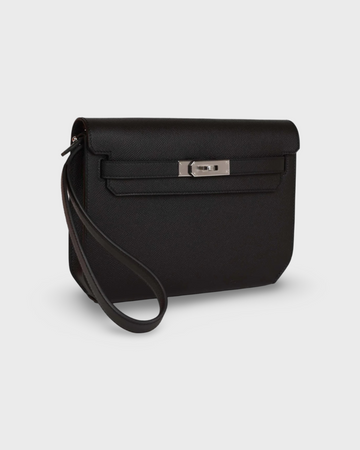 Hermès Kelly Depeches 25 Black Epsom PHW