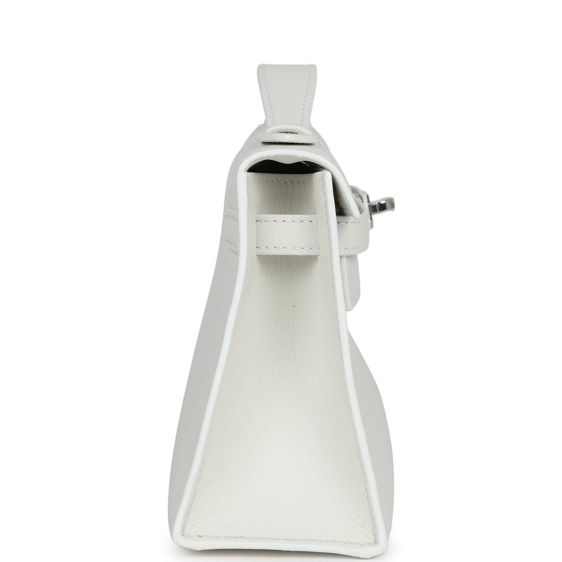 Hermes Kelly Pochette White Swift Palladium Hardware