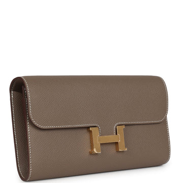 Hermes Constance Wallet To Go Etoupe Epsom Gold Hardware