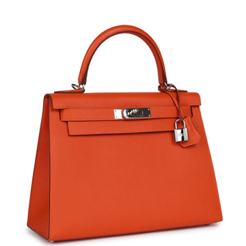 Hermes Kelly Sellier 28 Feu Epsom Palladium Hardware