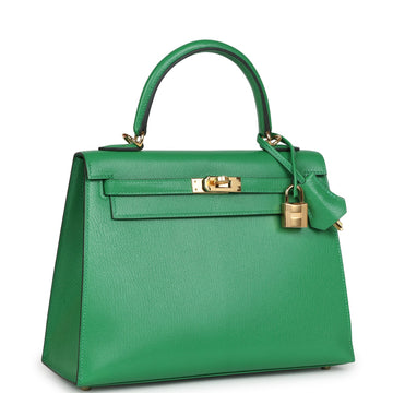 Hermes Kelly Sellier 25 Bambou Chevre Chamkila Gold Hardware