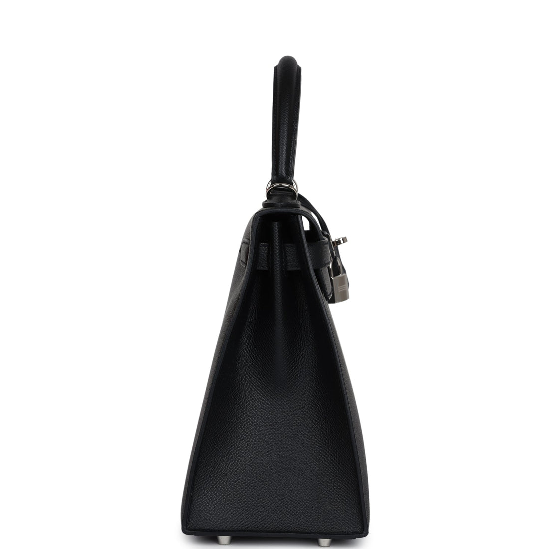 New Hermes Kelly Sellier 28 Black Epsom Palladium Hardware