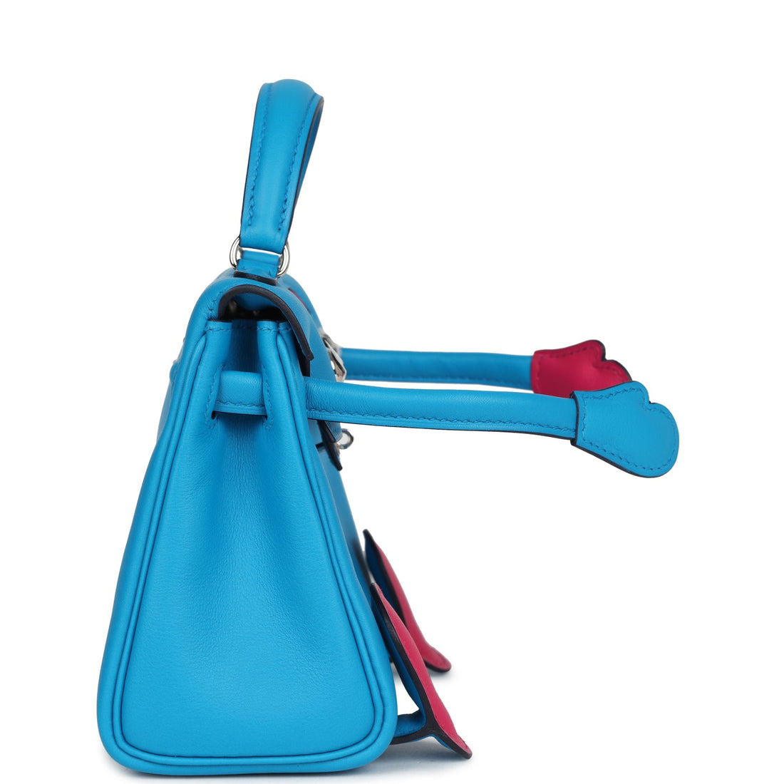 Hermes "Quelle Idolle" Kelly Doll Bleu Frida and Rose Extreme Swift Palladium Hardware