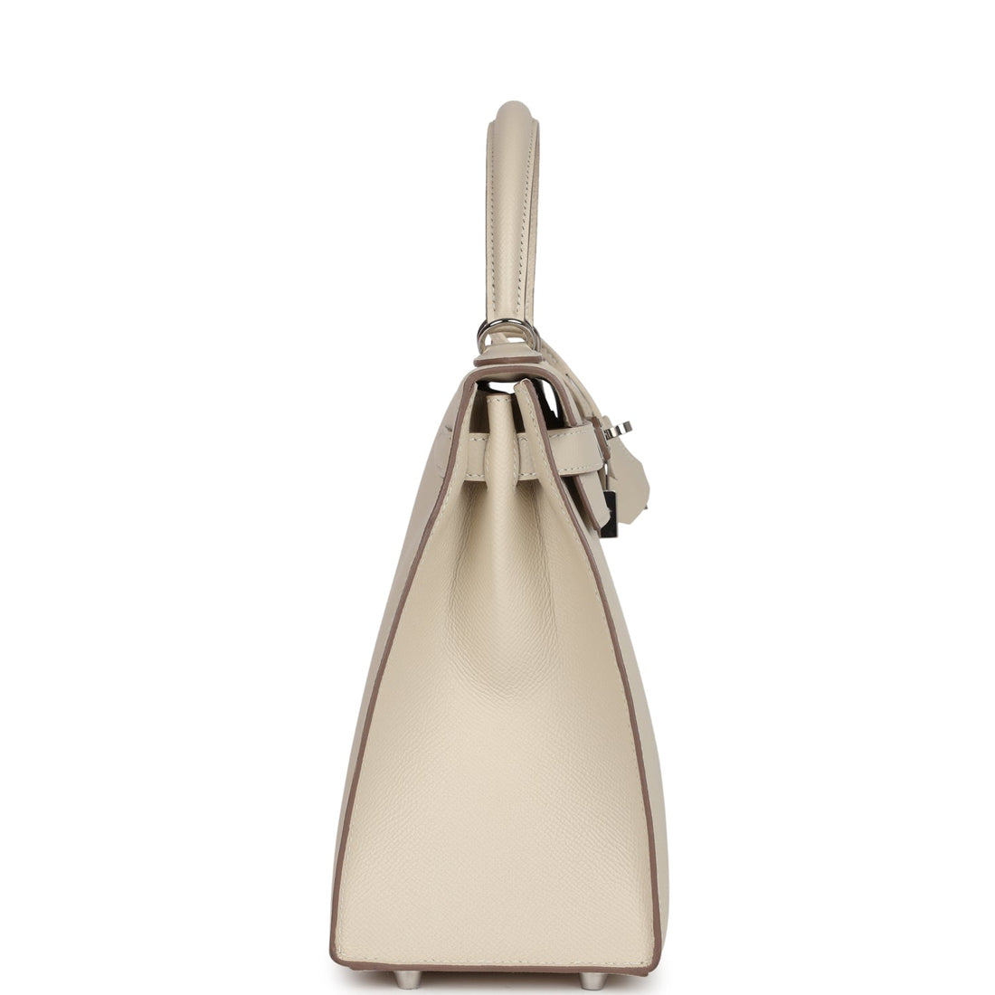 New Hermes Kelly Sellier 28 Craie Epsom Palladium Hardware