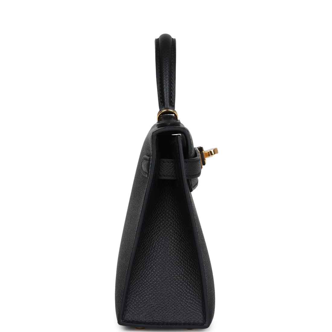 Hermes Kelly Sellier 20 Black Epsom Gold Hardware