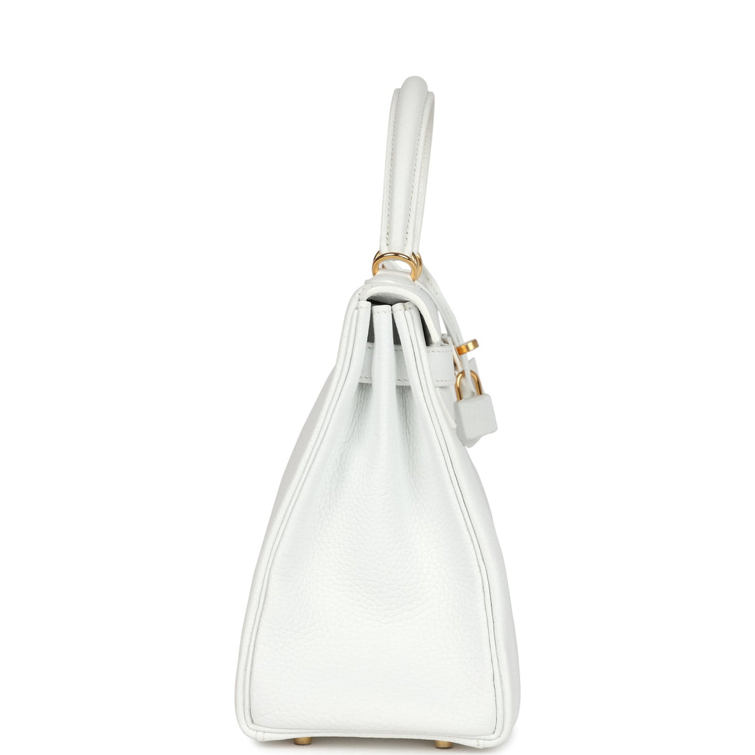 Hermes Kelly Retourne 28 White Clemence Gold Hardware