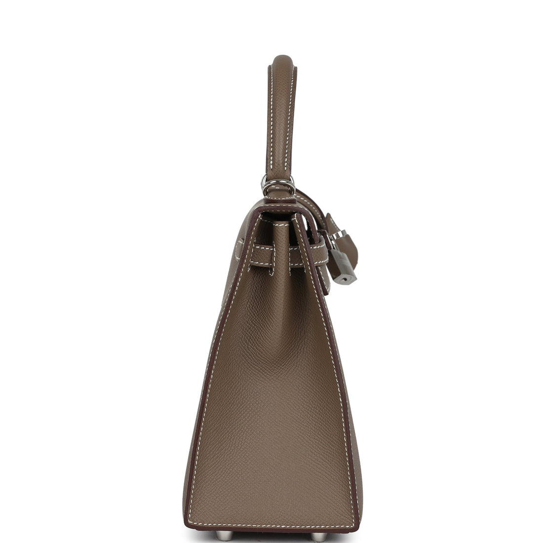 New Hermes Kelly Sellier 25 Etoupe Epsom Palladium Hardware