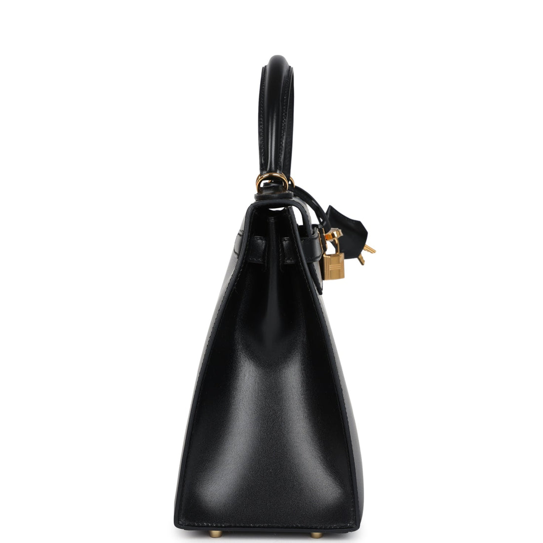 Hermes Kelly Sellier 28 Black Box Gold Hardware