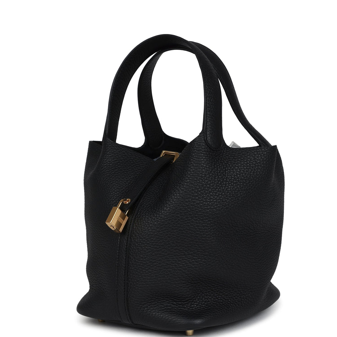 Hermes Picotin Lock 22 Black Clemence Gold Hardware