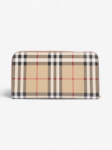 Burberry Zip-Around Wallet Vintage Check Coated Canvas