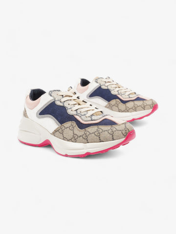 Gucci CS Rhyton Beige / White / Pink Canvas EU 37.5 UK 4.5