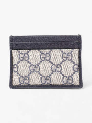 Gucci Card Holder Beige And Navy CS Supreme Coated Canvas