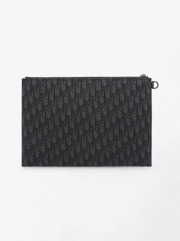 Christian Dior A4 Pouch Black Oblique Canvas