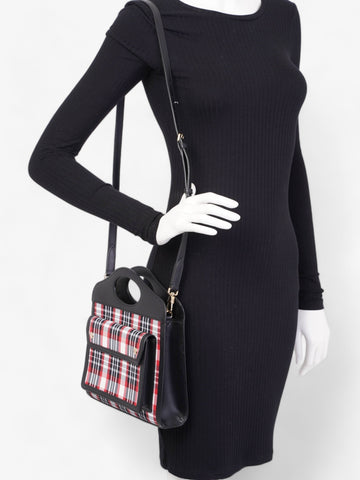 Burberry Mini Pocket Red And Black Check Leather
