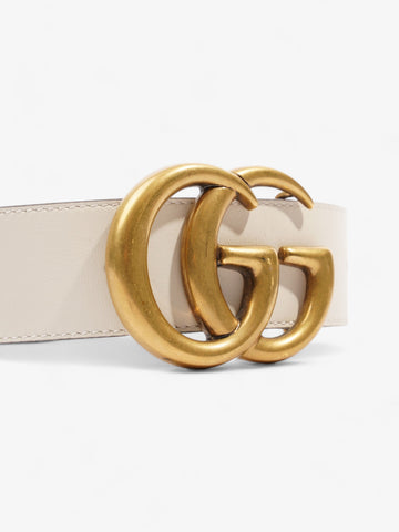 Gucci CS Marmont Wide Belt White Leather 400593