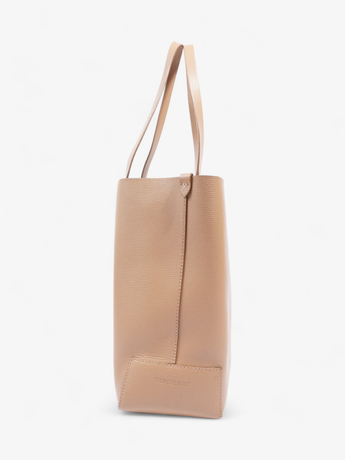 Burberry TB Embossed Shopping Tote Tan Leather