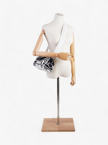 Christian Dior Vibe Zip Bowling Bag Black / White Cloth