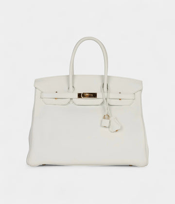 Hermès Birkin 35 White Clemence Gold Hardware