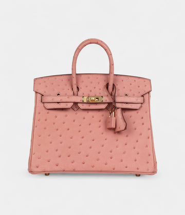 Hermès Birkin 25 Terre Cuite Ostrich Gold Hardware